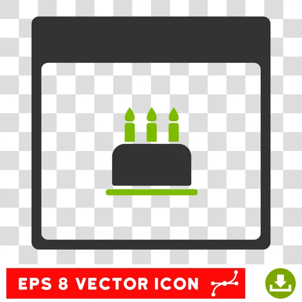 Geburtstagstorte Kalenderseite eps Vektor-Symbol — Stockvektor