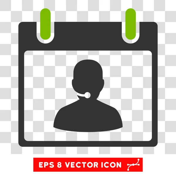 Call Center Manager Calendar Day Eps Vector Icon — Vector de stoc