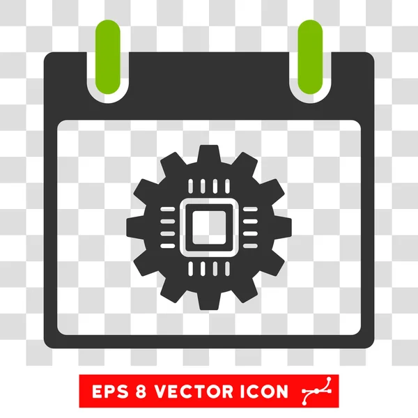 Chip Getriebe Kalender Tag eps Vektor-Symbol — Stockvektor