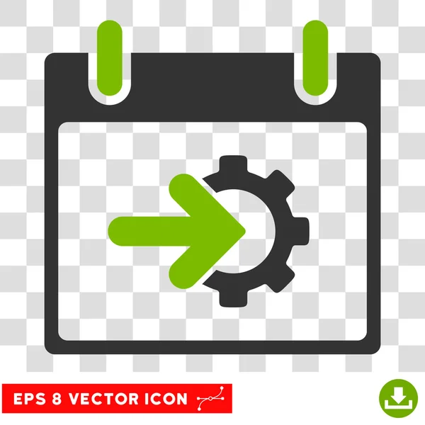 Cog Integração Calendário Dia Eps Vector Icon — Vetor de Stock