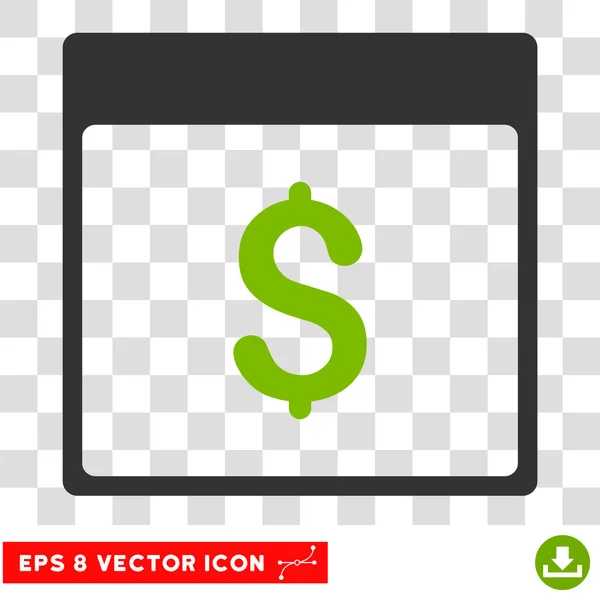 Dólar Moneda Calendario Página Eps Vector icono — Vector de stock
