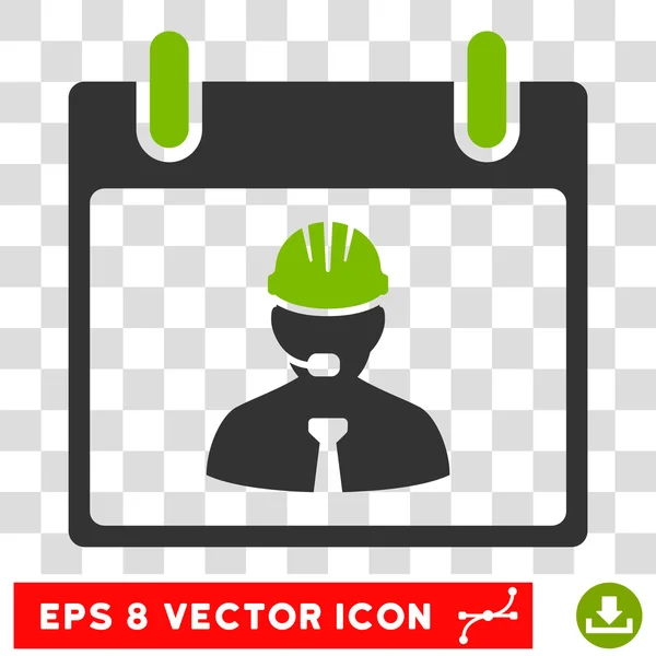 Engenheiro Calendário Página Eps Vector Icon — Vetor de Stock