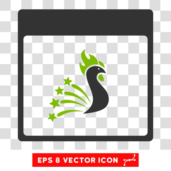 Calendario de gallos festivos Página Eps Vector Icono — Vector de stock