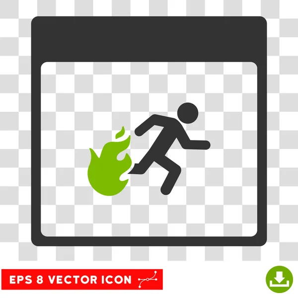 Evacuación de incendios Hombre Calendario Página Eps Vector Icono — Vector de stock