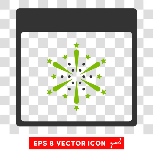 Fogos de artifício Boom Calendário Página Eps Vector Icon — Vetor de Stock