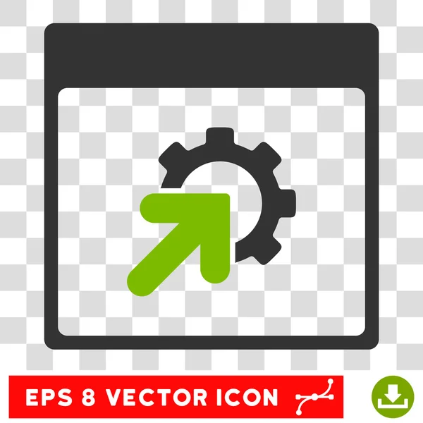 Gear Integration Calendar Page Eps Vector Icon — Stock Vector