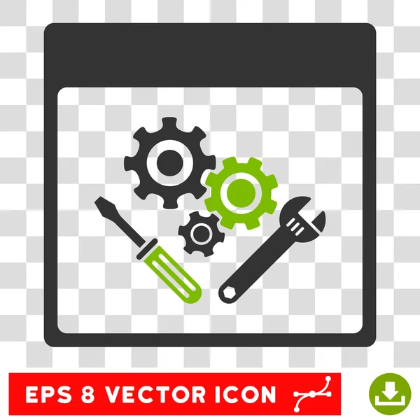 Gear Tools Calendar Page Eps Vector Icon — Stock Vector