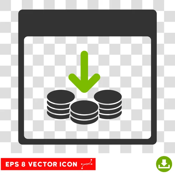 Münzen erhalten Kalenderseite eps Vektor-Symbol — Stockvektor