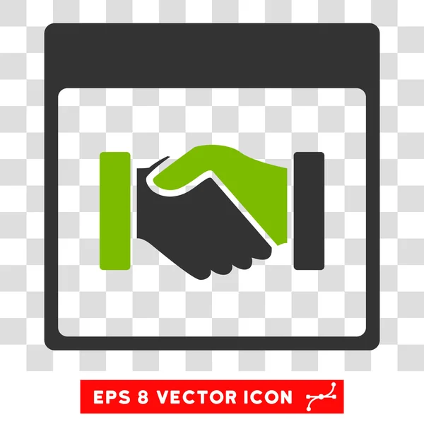 Handshake Calendário Página Eps Vector Ícone — Vetor de Stock