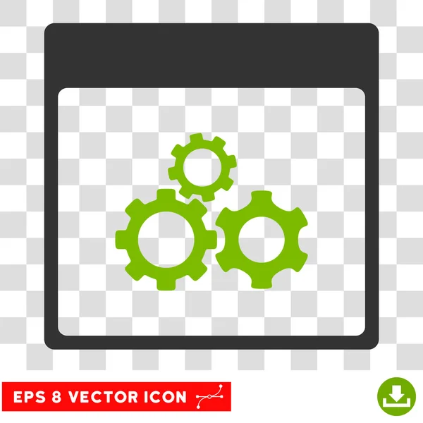 Mecânica Engrenagens Calendário Página Eps Vector Ícone — Vetor de Stock