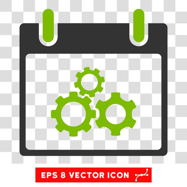 Mechanics Gears Calendar Day Eps Vector Icon — Stock Vector