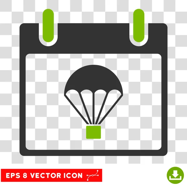 Parachute Calendar Day Eps Vector Icon — Stock Vector