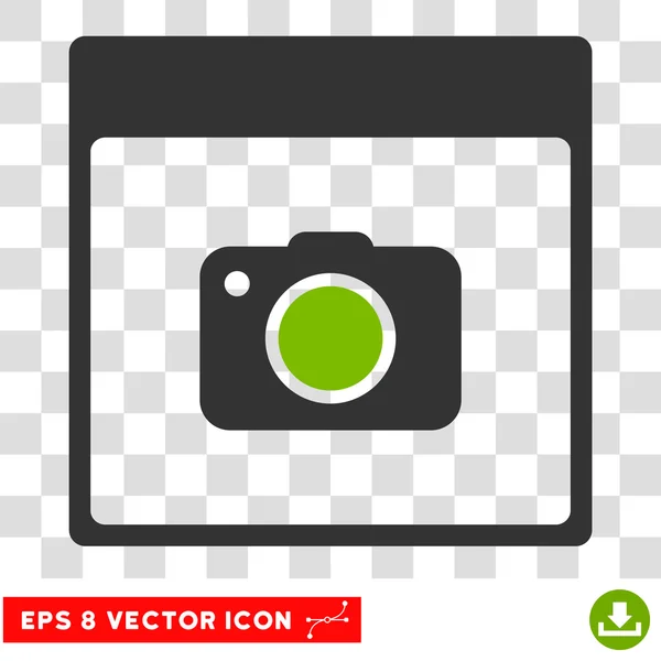 Photo Camera Calendar Page Eps Vector Icon — Stock Vector