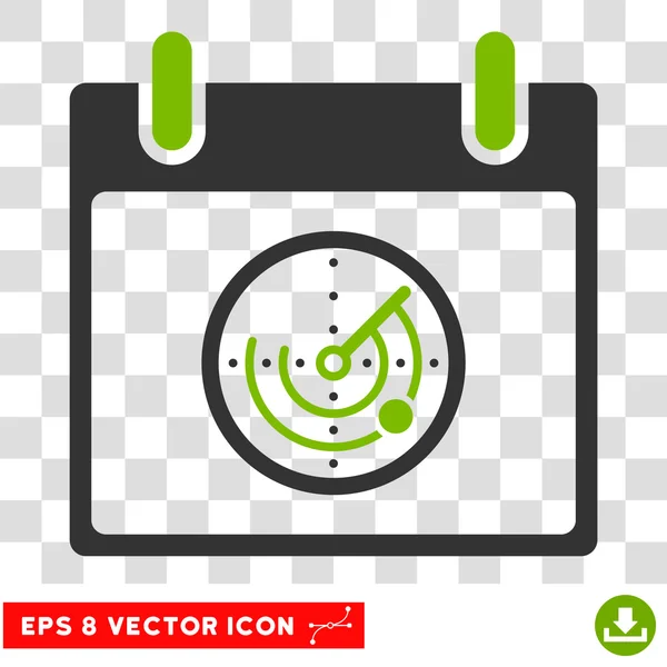Radar Calendario Día Eps Vector Icono — Vector de stock