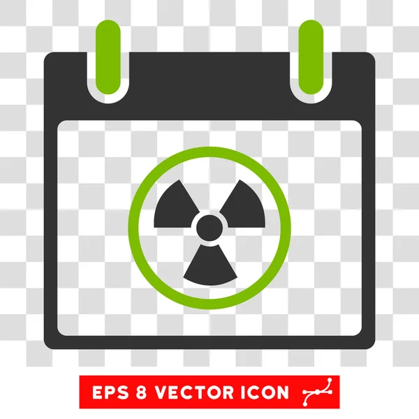 Radioactive Calendar Day Eps Vector Icon — Stock Vector