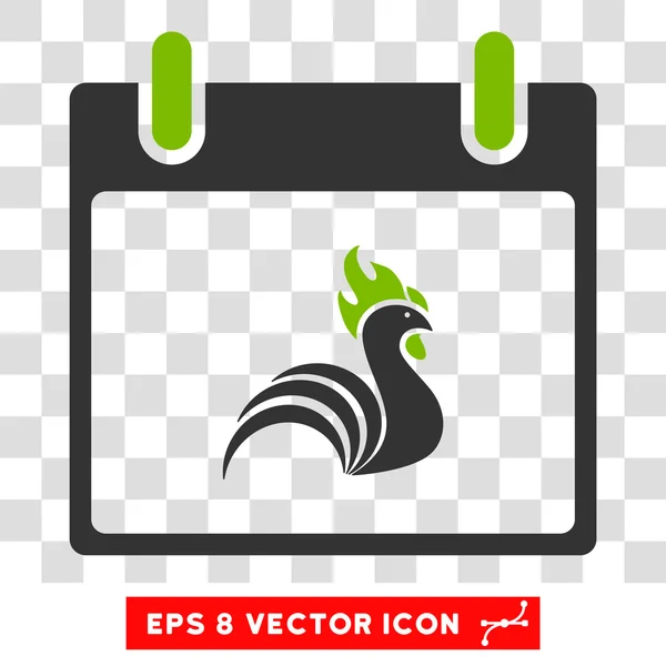 Día del calendario del gallo Eps Vector icono — Vector de stock