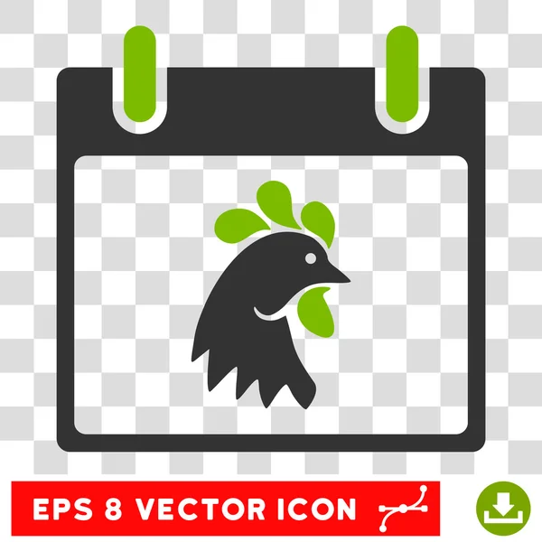 Rooster Head Calendario Día Eps Vector Icono — Vector de stock