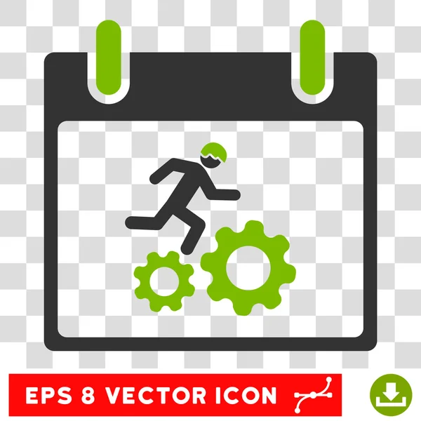 Running Worker Calendar Day Eps Vector Icon — Stock Vector