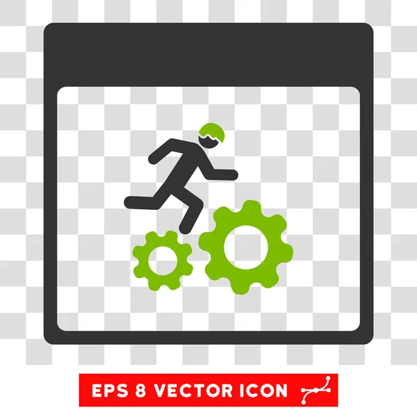Laufende Arbeiter-Kalenderseite eps Vektor-Symbol — Stockvektor