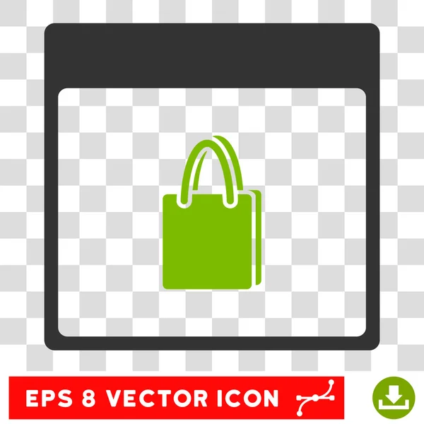 Saco de compras Calendário Página Eps Vector Icon — Vetor de Stock