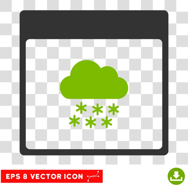 Schnee Wolke Kalenderseite eps Vektor-Symbol — Stockvektor