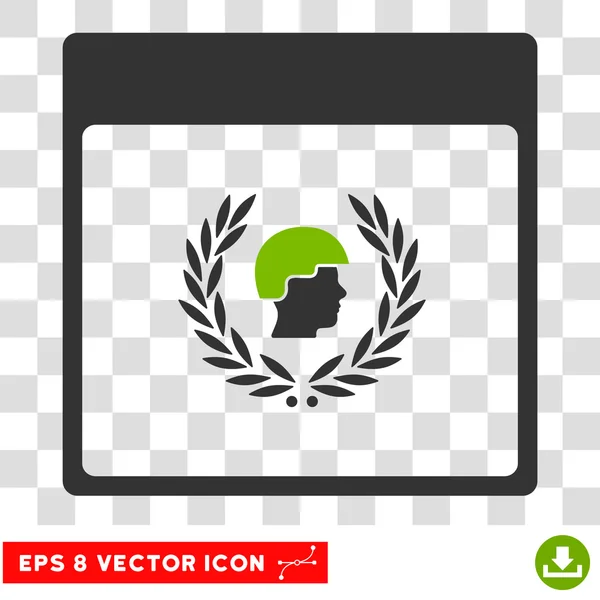 Soldier Laurel Wreath Calendar Page Eps Vector Icon — Stock Vector