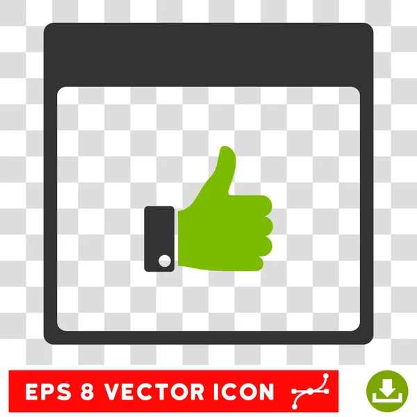 Thumb Up Hand Calendar Page Eps Vector Icon — Stock Vector