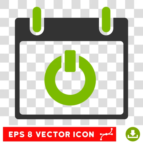 Turn On Calendar Day Eps Vector Icon — Stock Vector