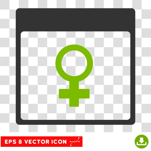 Venus vrouwelijke symbool kalenderpictogram pagina Eps Vector — Stockvector