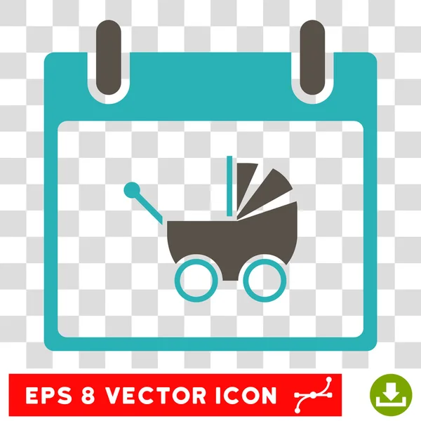 Baby Carriage Calendar Día Eps Vector Icono — Archivo Imágenes Vectoriales