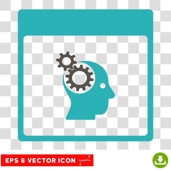 Cerebro Ruedas Calendario Página Eps Vector Icono — Vector de stock