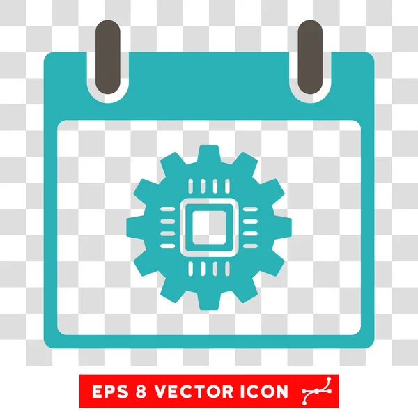 Chip Gear Calendario Día Eps Vector Icono — Vector de stock
