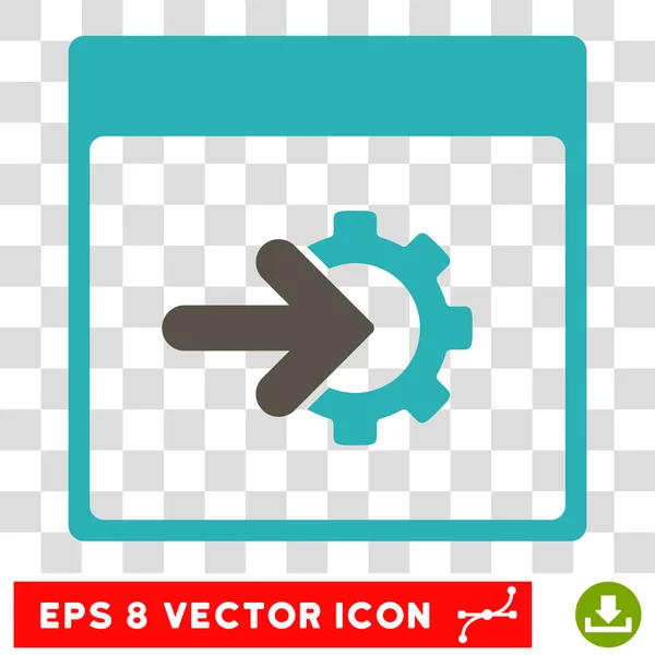 Page du calendrier d'intégration de rouage Icône vectorielle Eps — Image vectorielle
