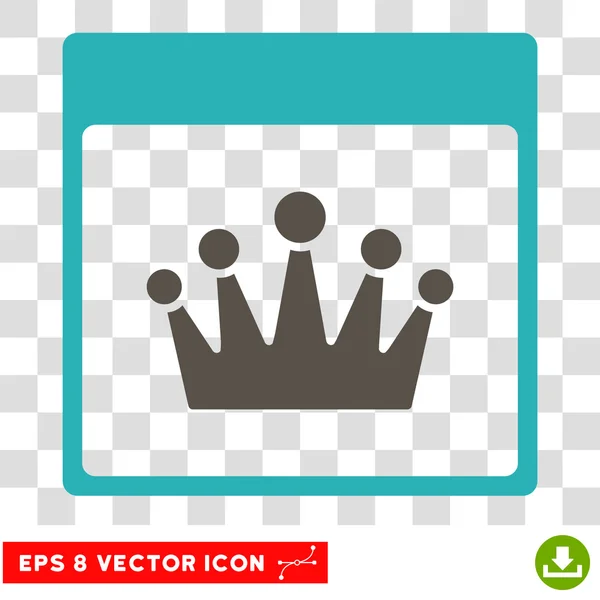 Crown Calendar Página Eps Vector Ícone — Vetor de Stock