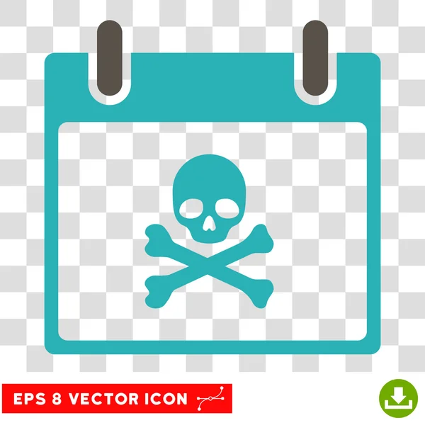 Death Skull Calendar Day Eps Vector Icon — Stock Vector