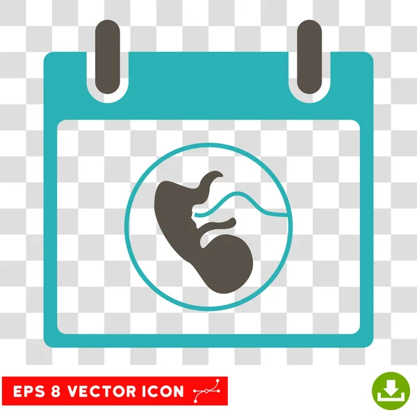 Embrión Calendario Día Eps Vector Icono — Archivo Imágenes Vectoriales