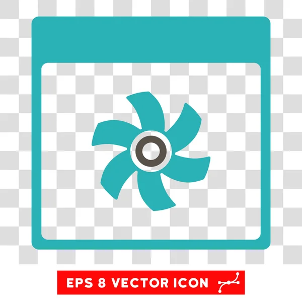 Página del calendario del ventilador Eps Vector Icono — Vector de stock