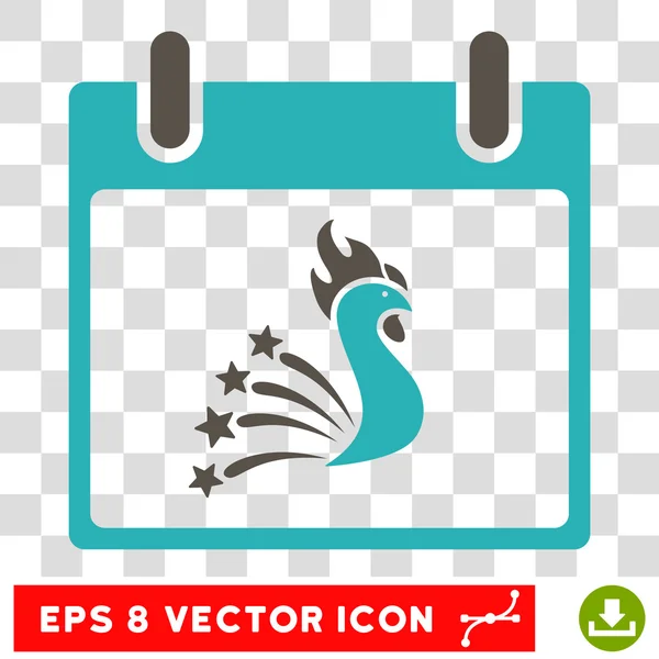 Festive Rooster Calendar Day Eps Vector Icon — Stock Vector