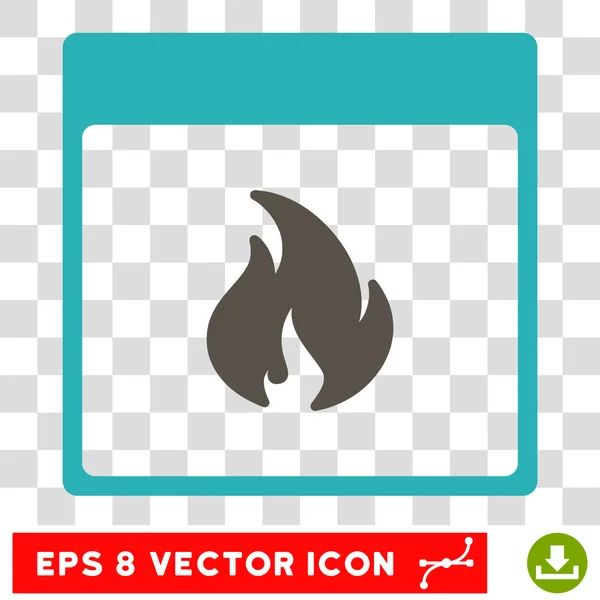 Página de Calendário de Fogo Eps Vector Icon — Vetor de Stock