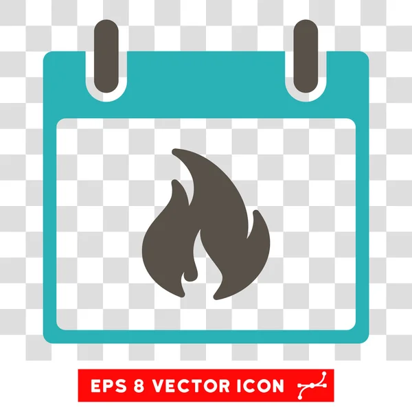 Flame Calendar Day Eps Vector Icon — Stock Vector