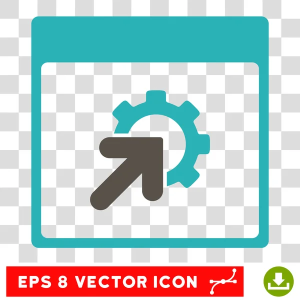 Page du calendrier d'intégration d'engrenages Icône vectorielle Eps — Image vectorielle