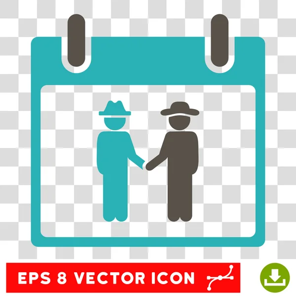 Gemtlemen Handshake Calendario Día Eps Vector Icono — Vector de stock