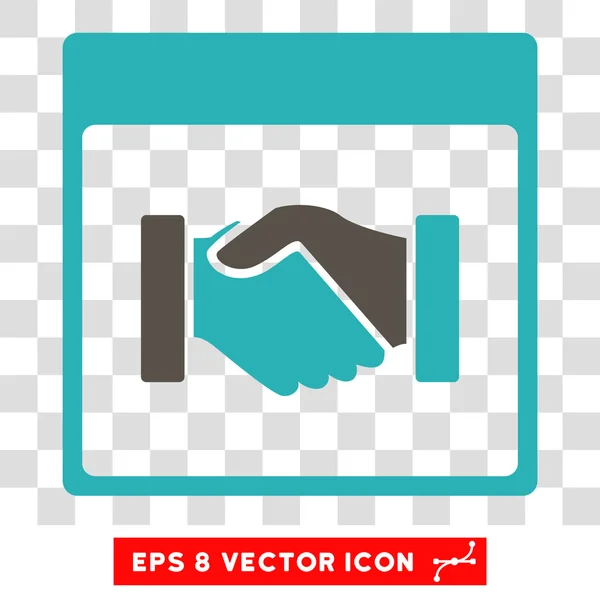 Handshake Calendário Página Eps Vector Ícone — Vetor de Stock