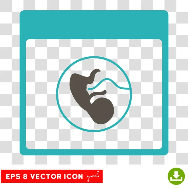Página del calendario de embriones humanos Eps Vector Icono — Archivo Imágenes Vectoriales