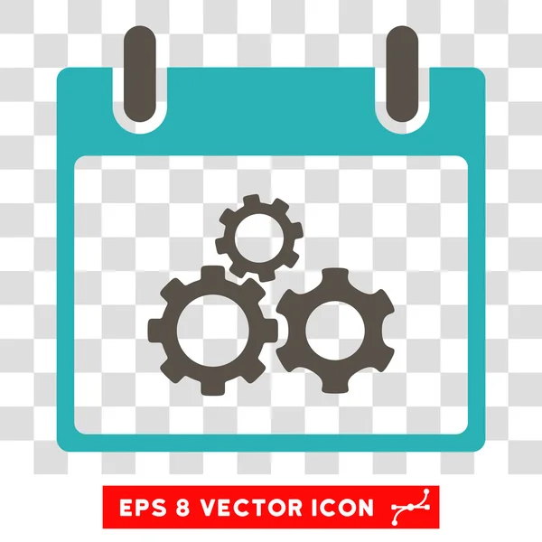 Mecánica Engranajes Calendario Día Eps Vector Icono — Vector de stock