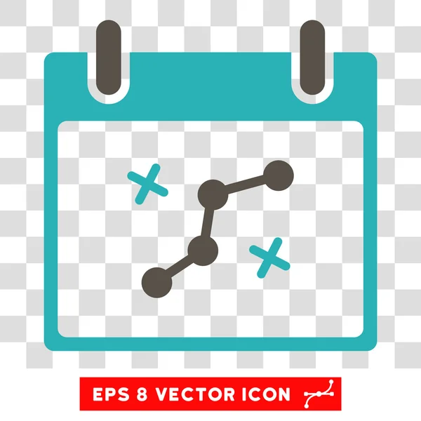 Caminho Pontos Calendário Dia Eps Vector Icon — Vetor de Stock