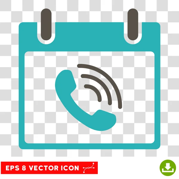 Telefone Chamada Calendário Dia Eps Vector Ícone — Vetor de Stock