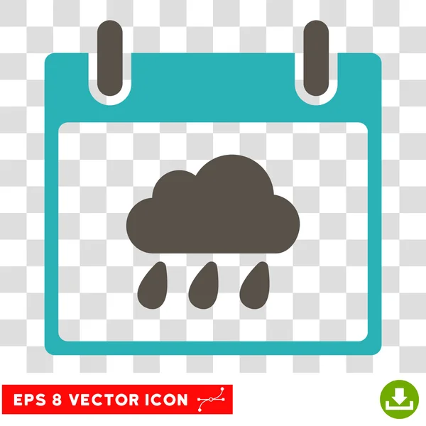 Regen Wolke Kalender Tag eps Vektor Symbol — Stockvektor