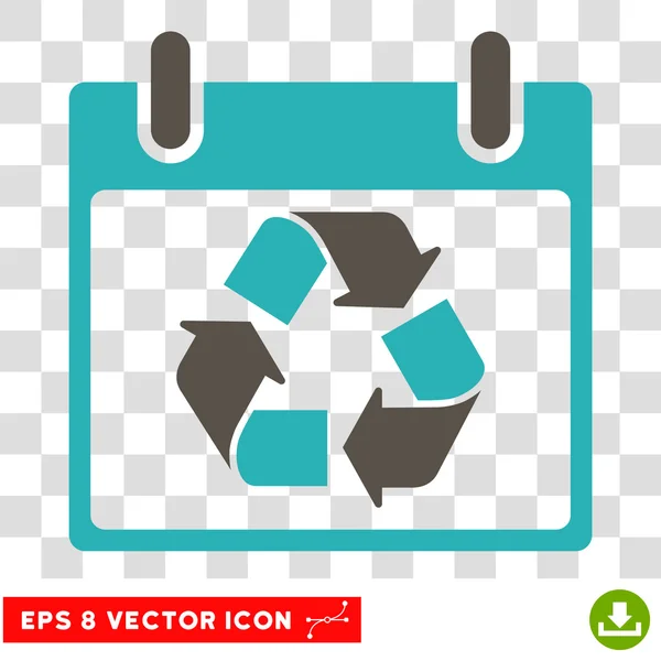 Recycle Calendar Day Eps Vector Icon — Stock Vector