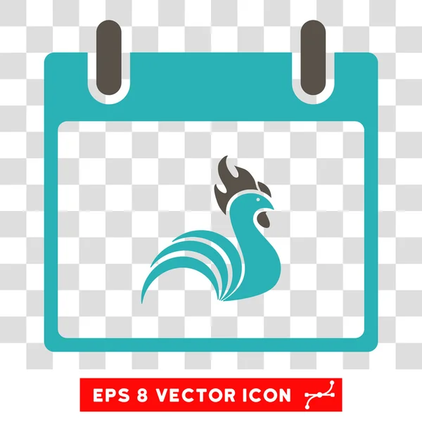 Galo Calendário Dia Eps Vector Icon — Vetor de Stock